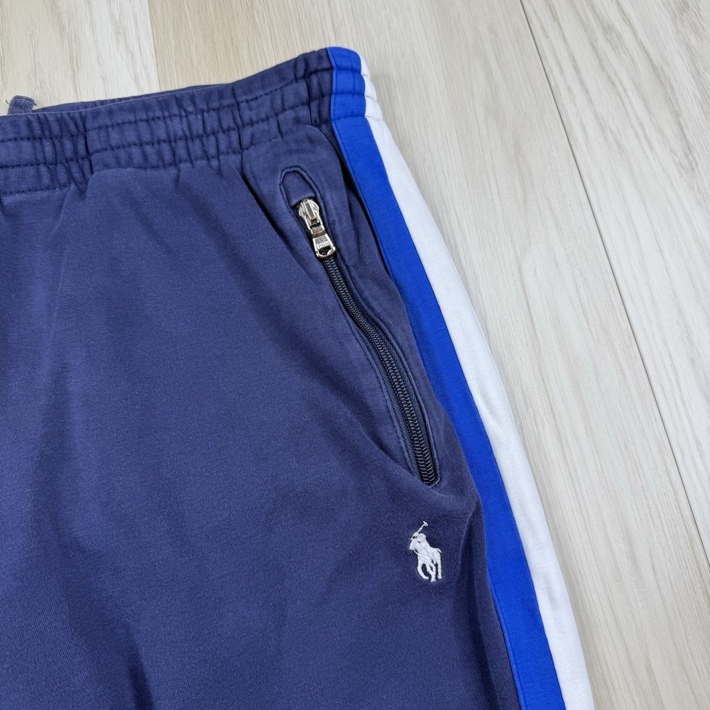 Polo Ralph Lauren Blue Striped Drawstring Cotton Athletic Sweat Pants Men Medium - Picture 5 of 14